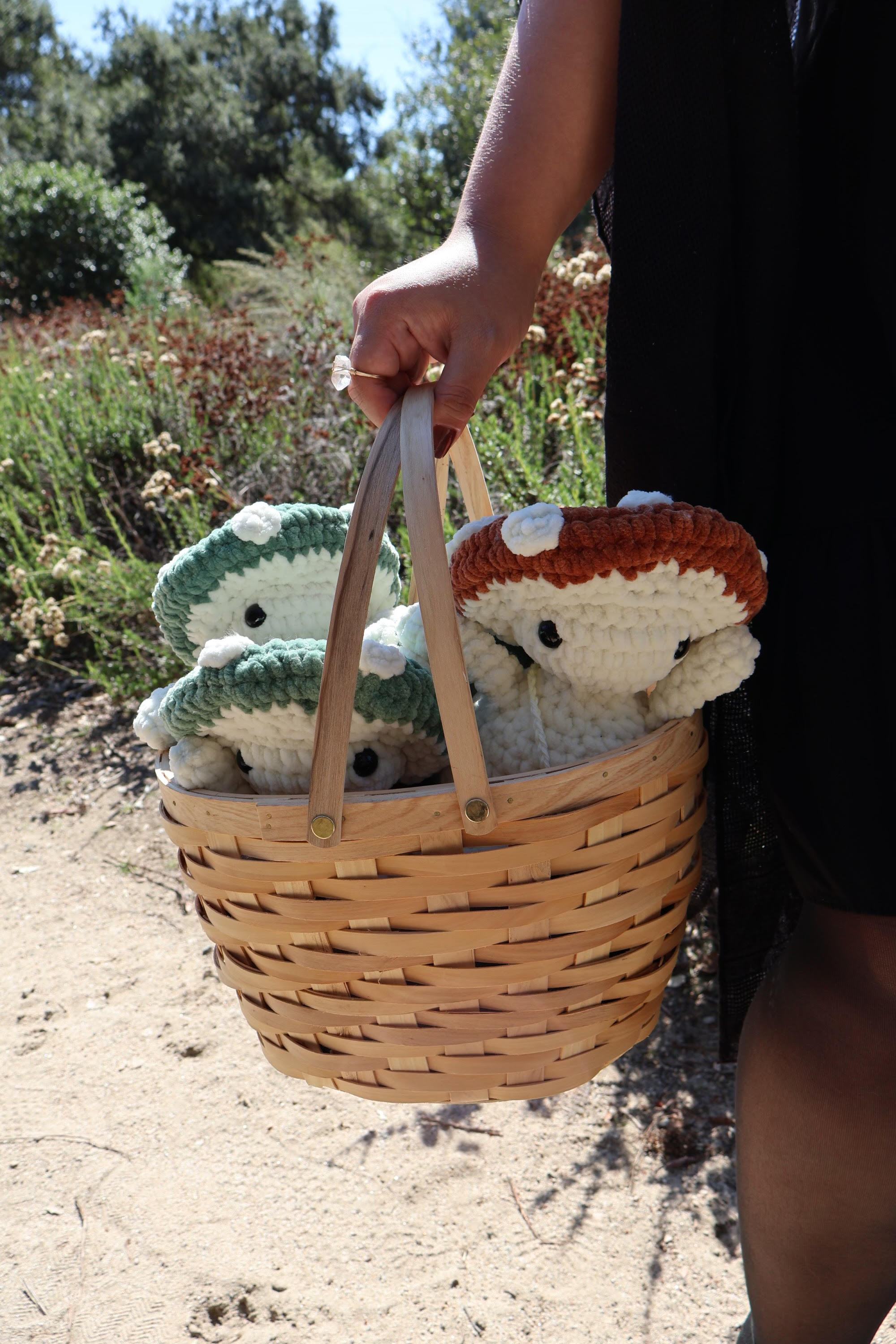 crochet mushroom basket